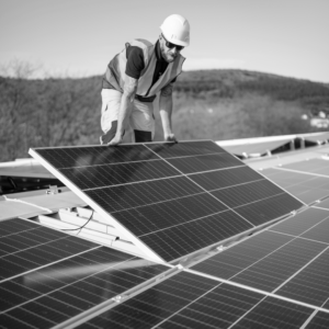 Ginno Construction solar panel installation on a residential rooftop